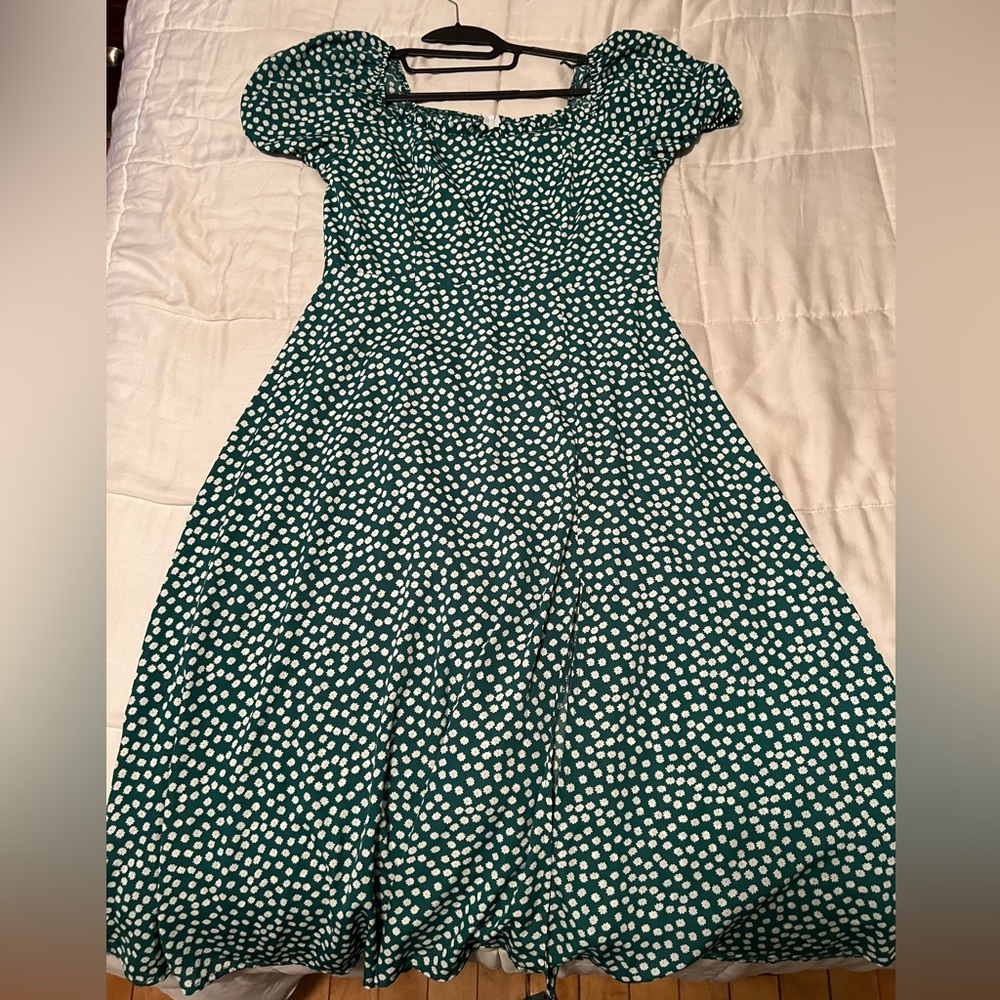 Green floral dress from Shien